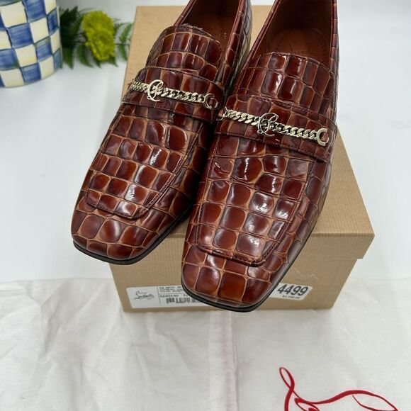 Women’s Christian Louboutin MJ, moc leather loafers size 38 made in Italy - Picture 9 of 13